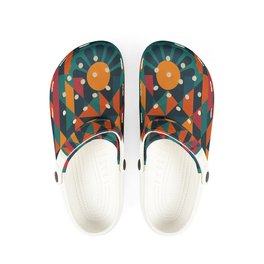 Vibrant Patterned Clogs - Fun EVA Foam Shoes for Comfort and Style, Summer Footwear, Festival Shoes, Colorful Garden Clogs, Unique Slide Ons