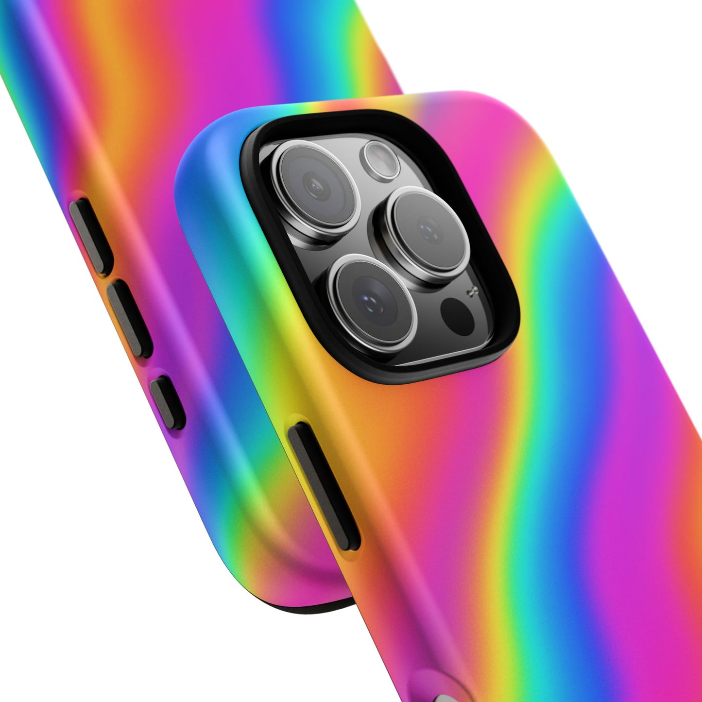 Rainbow Wavy Phone Case - Colorful Tough Cases for Stylish Protection, LGBTQ+ Pride Gift, Trendy Phone Accessory, Birthday, Holiday Present