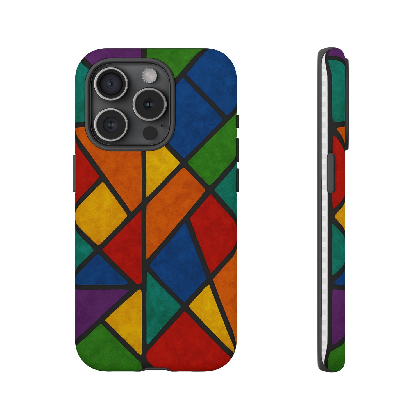 Colorful Phone Case, Stained Glass Pattern, Artistic Phone Cover, Unique Smartphone Protection, Vibrant Gift for All Occasions