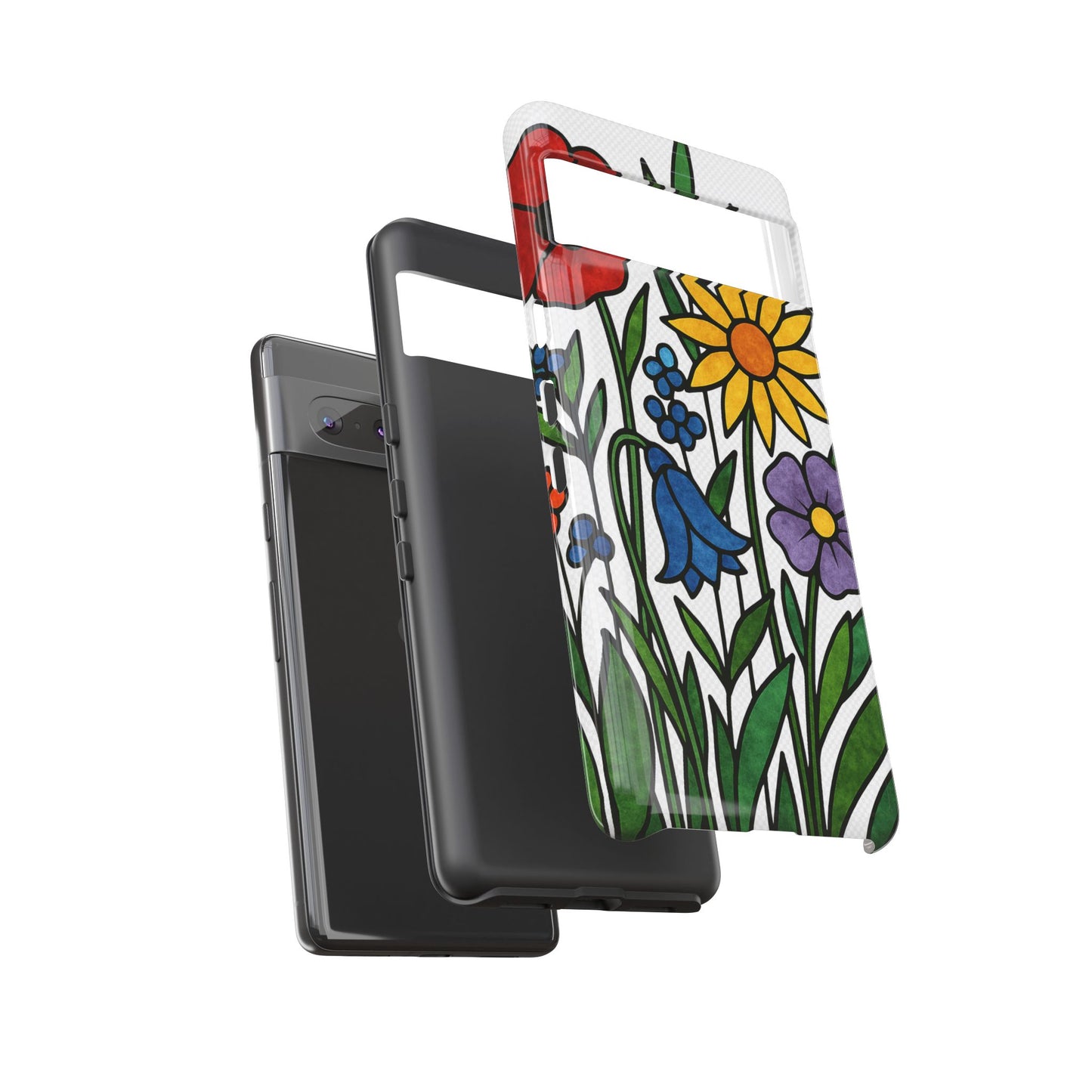 Floral Phone Case, Vibrant Flower Design, Tough Protection, Gift for Nature Lovers, Spring Decor