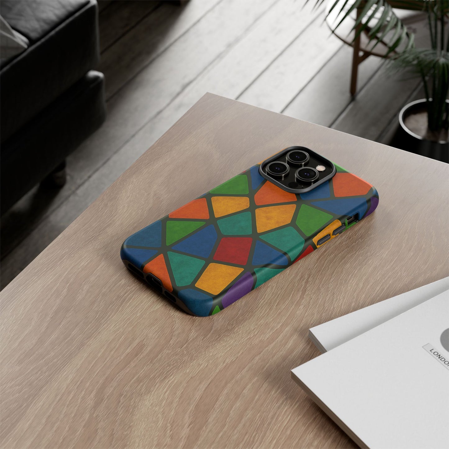 Colorful Mosaic Phone Case, Tough Cell Phone Cover, Vibrant Smartphone Protector, Unique Gift for Weddings, Birthday, Holidays