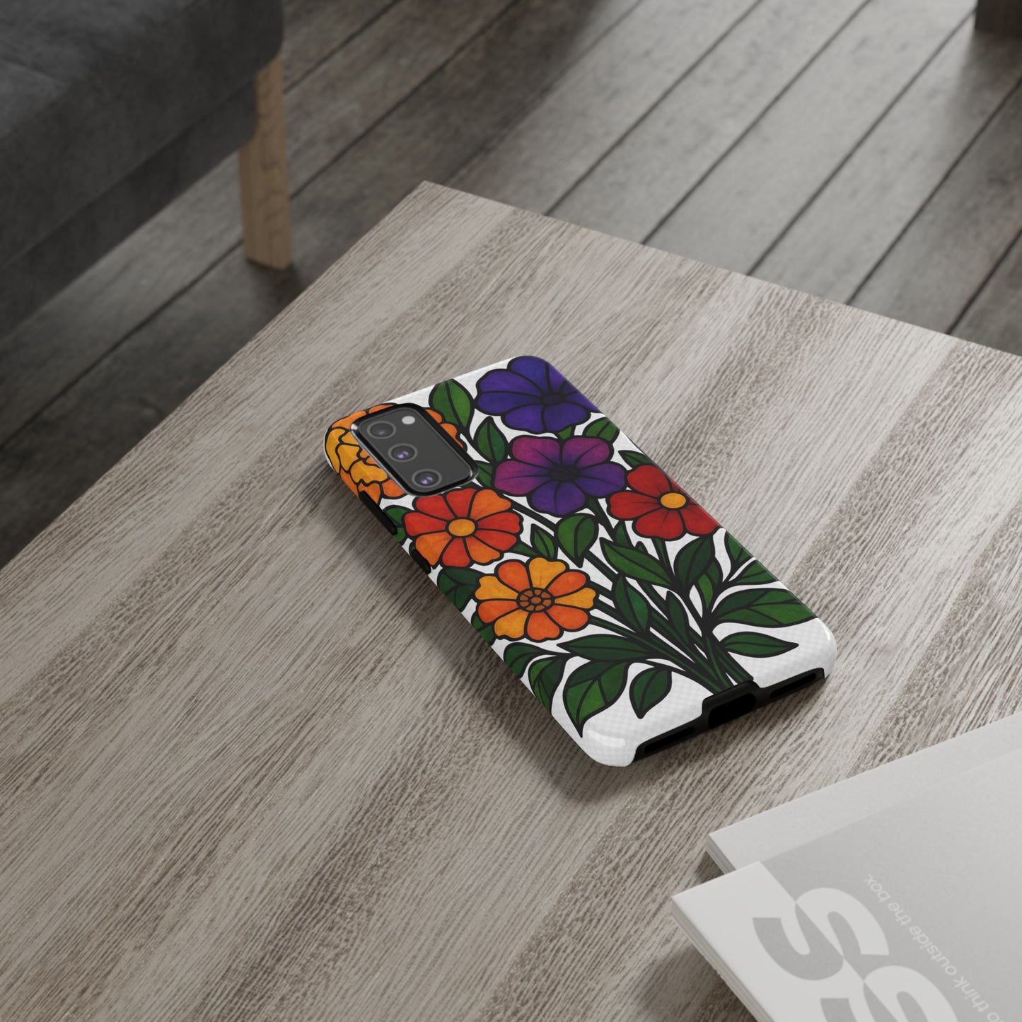 Floral Phone Case, Tough Cases with Colorful Flower Design, Gift for Flower Lovers, Summer Accessories, Trendy Phone Cover