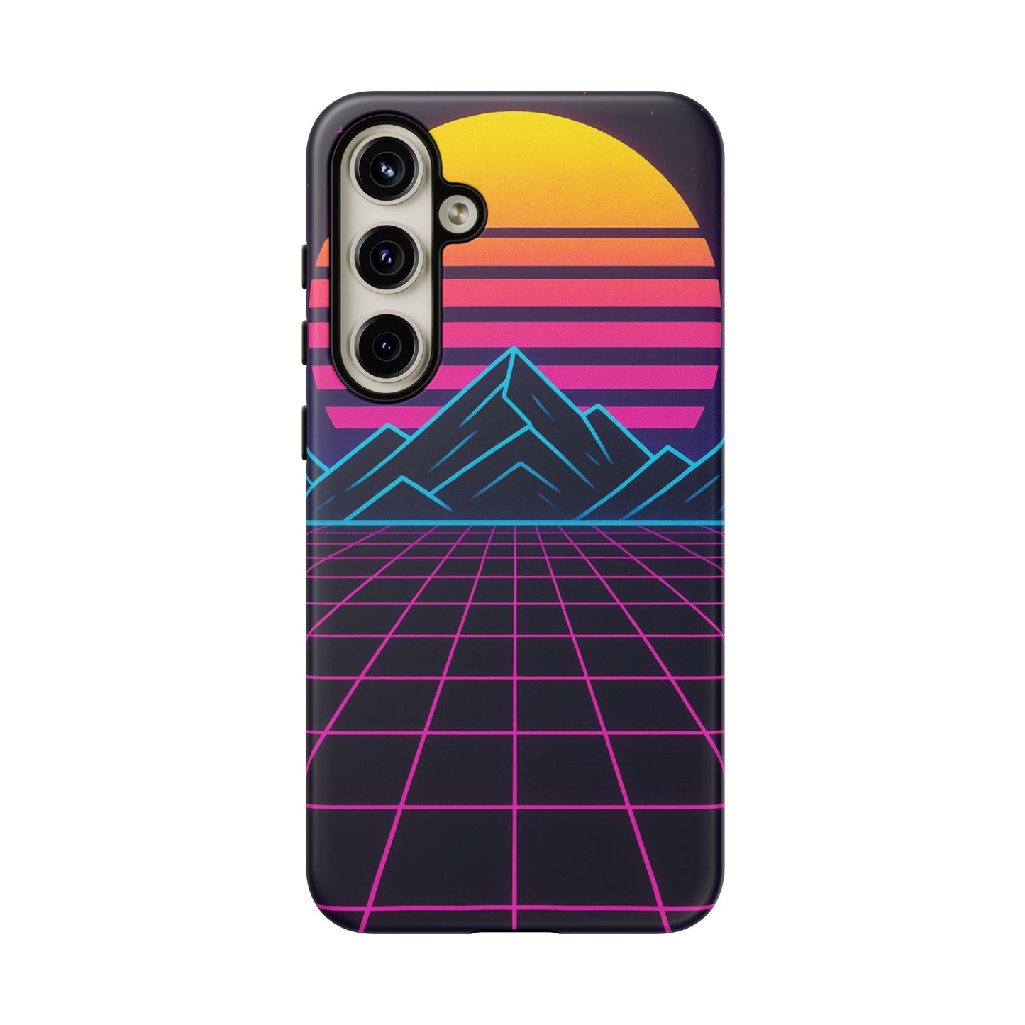 Retro Sunset Phone Case, Vintage Neon Case, 80s Aesthetic Cover, Gift for Tech Lovers, Unique Phone Accessories