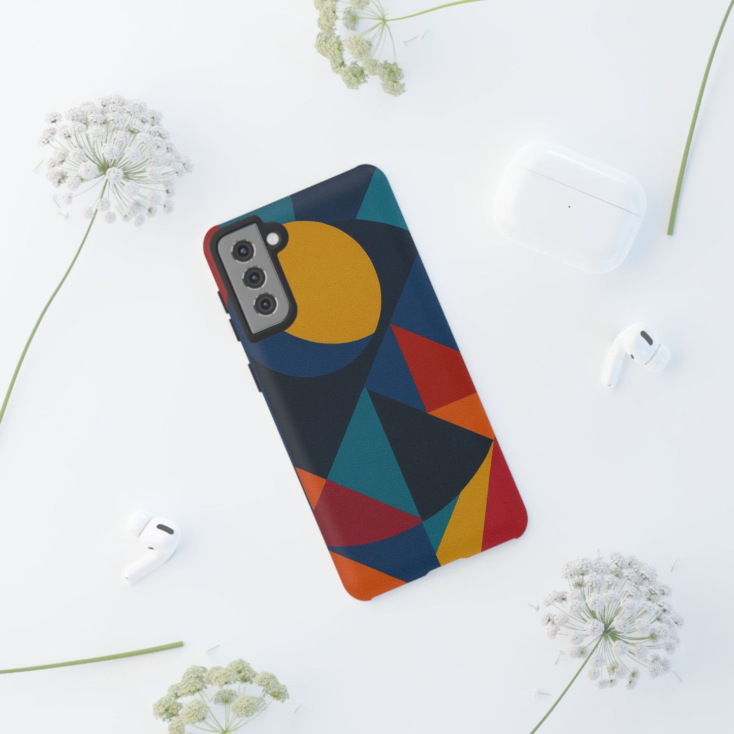 Vibrant Phone Case, Colorful Phone Cover, Geometric Design, Artistic Gift, Trendy Accessory, Vibrant Colors, Unique Design