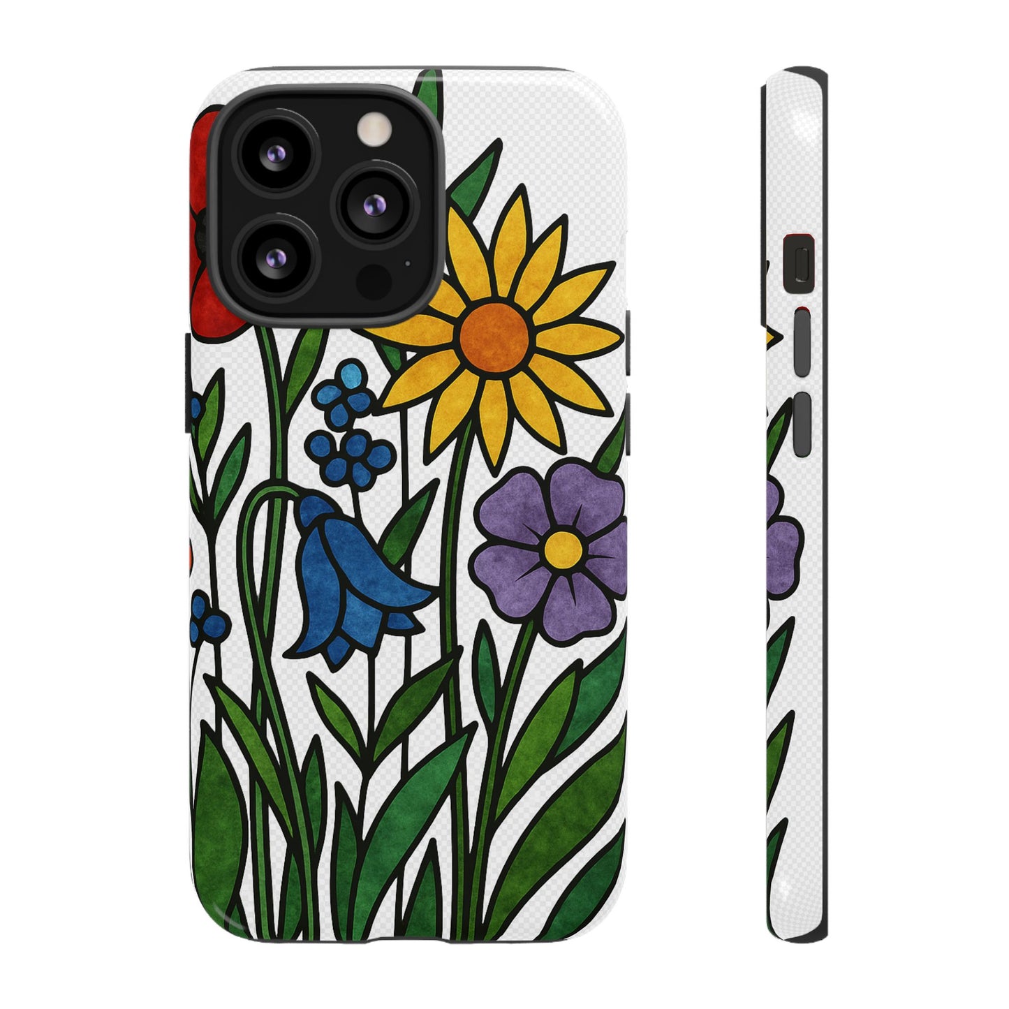 Floral Phone Case, Vibrant Flower Design, Tough Protection, Gift for Nature Lovers, Spring Decor