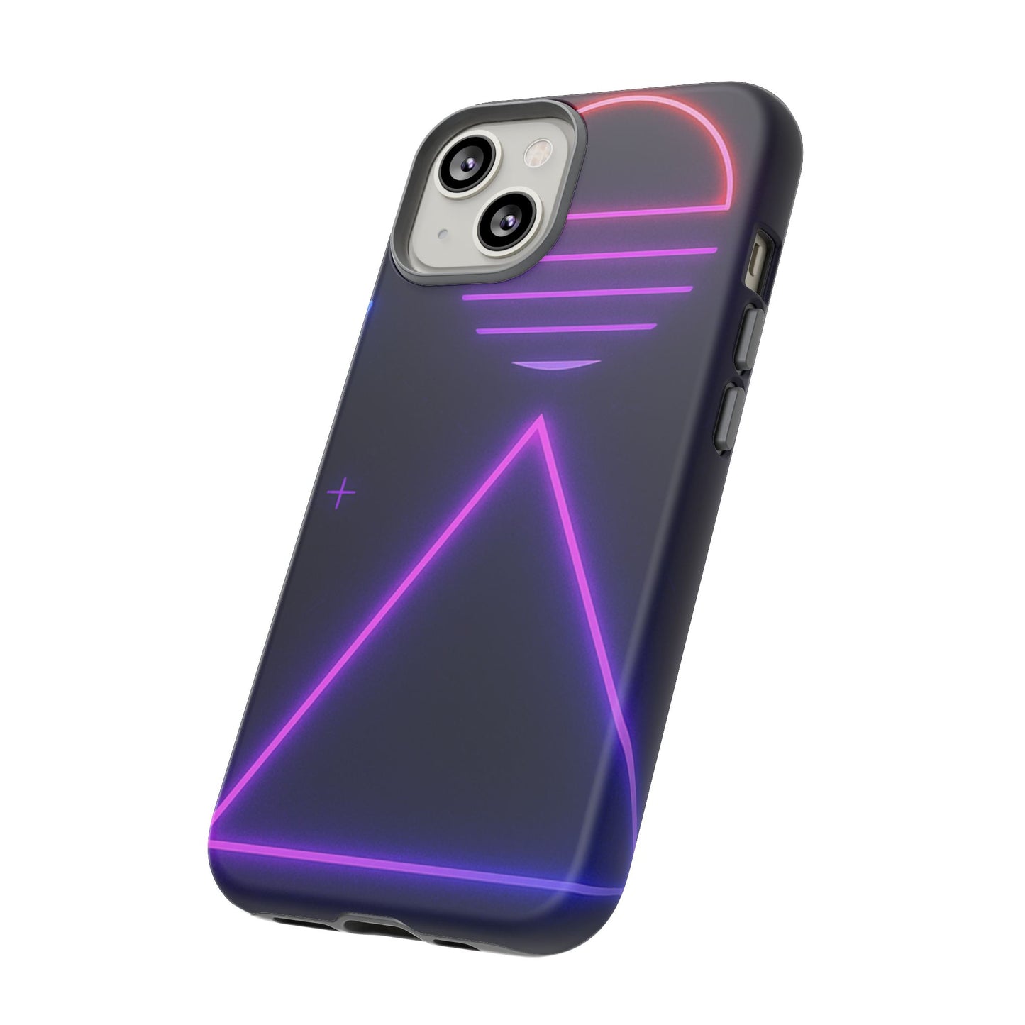 Retro Neon Phone Case, Tough Cases for iPhone, 80s Aesthetic Phone Cover, Abstract Neon Design, Gift for Tech Lovers