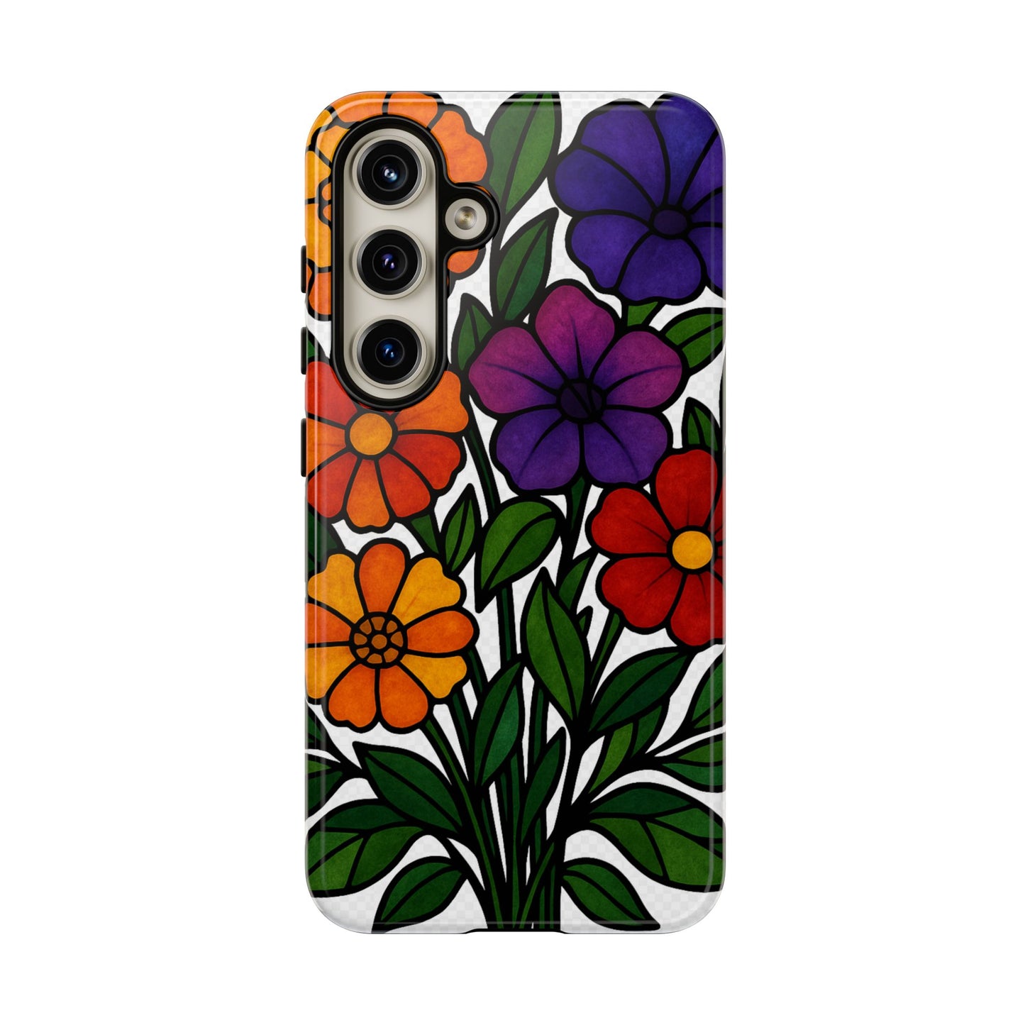 Floral Phone Case, Tough Cases with Colorful Flower Design, Gift for Flower Lovers, Summer Accessories, Trendy Phone Cover