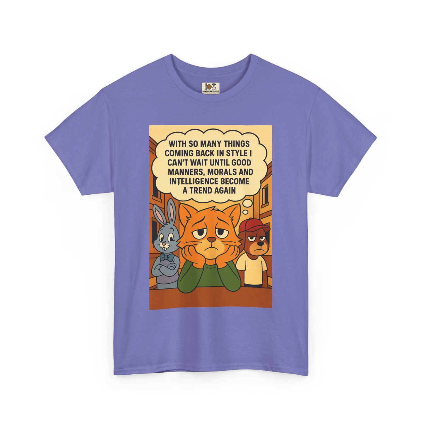 Funny Cat Tee, Unisex Heavy Cotton T-Shirt, Gift for Cat Lovers, Trendy Humor Shirt, Casual Everyday Wear, Unique Animal Design