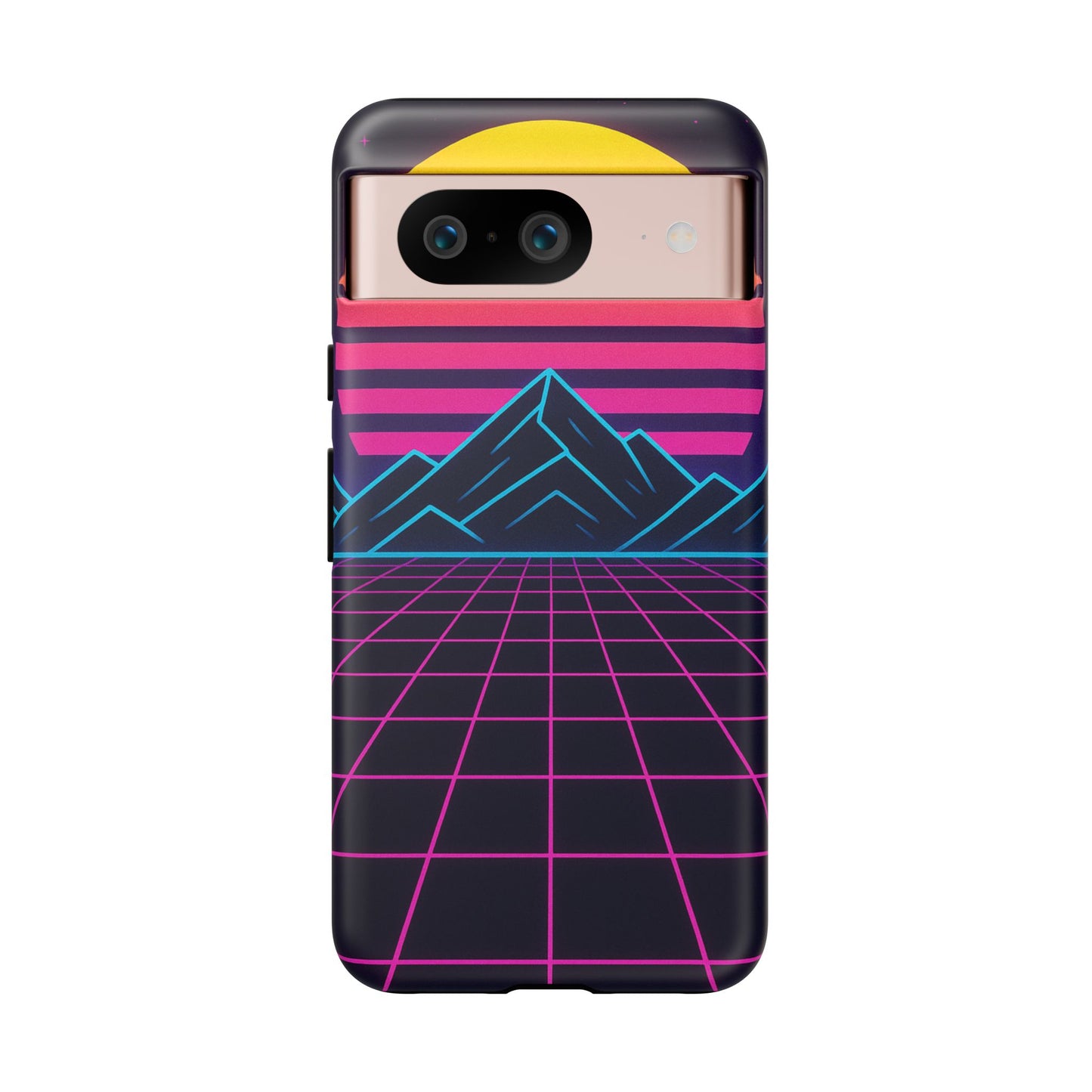 Retro Sunset Phone Case, Vintage Neon Case, 80s Aesthetic Cover, Gift for Tech Lovers, Unique Phone Accessories