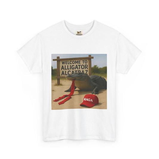 Welcome to Alligator Alcatraz Tee, Funny Animal Shirt, Unisex Cotton Top, Gift for Animal Lovers, Casual Wear, Novelty T-Shirt