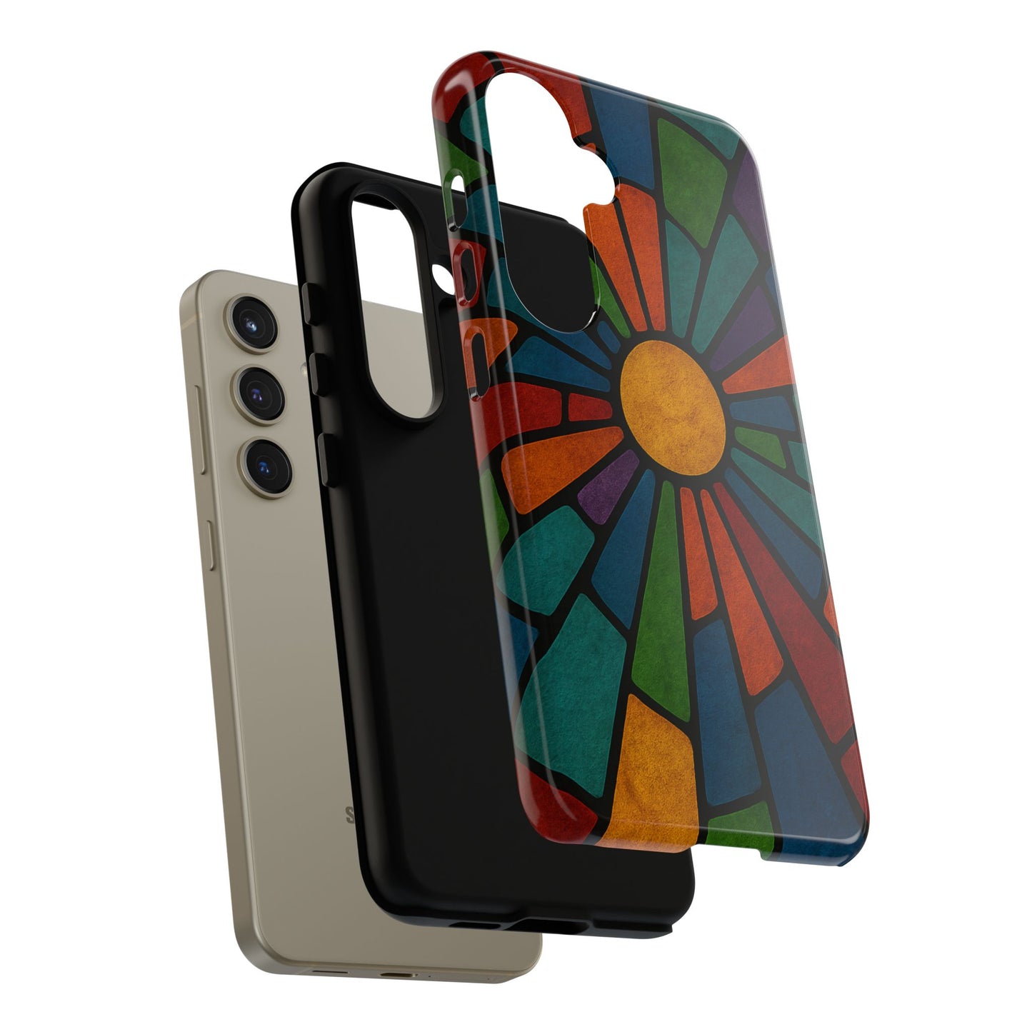 Colorful Stained Glass Phone Case, Tough Cases, Artistic Phone Cover, Vibrant Mobile Accessory, Unique Gift for Art Lovers