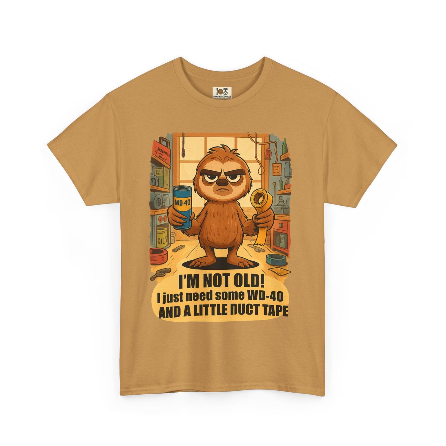 Funny Quote Tee, I'm Not Old WD-40 Sloth Shirt, Gift for Dad, Birthday Humor T-Shirt, Unisex Funny Cotton Top