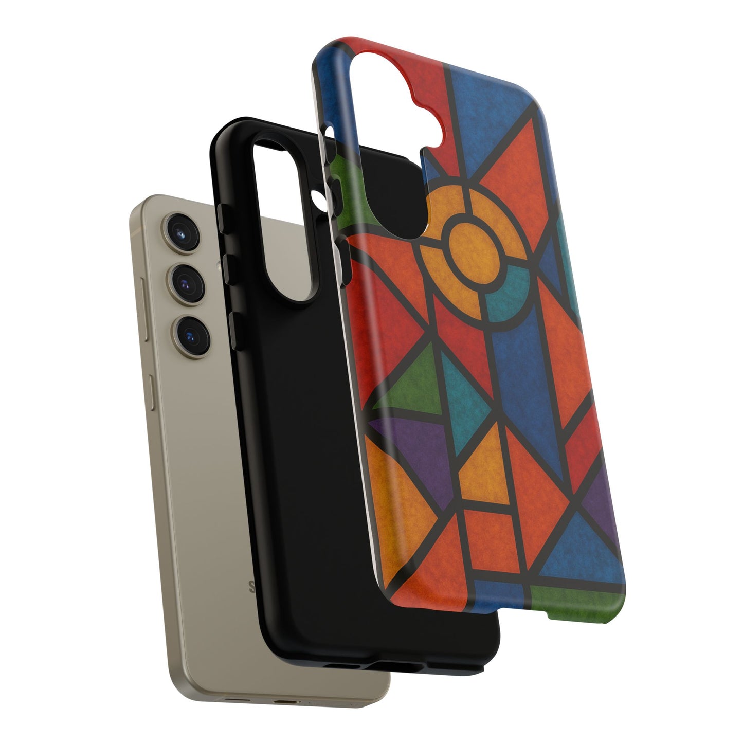 Colorful Stained Glass Phone Case, Artistic Phone Cover, Vibrant Protective Case, Unique Gift for Art Lovers, Stylish Smartphone Accessory
