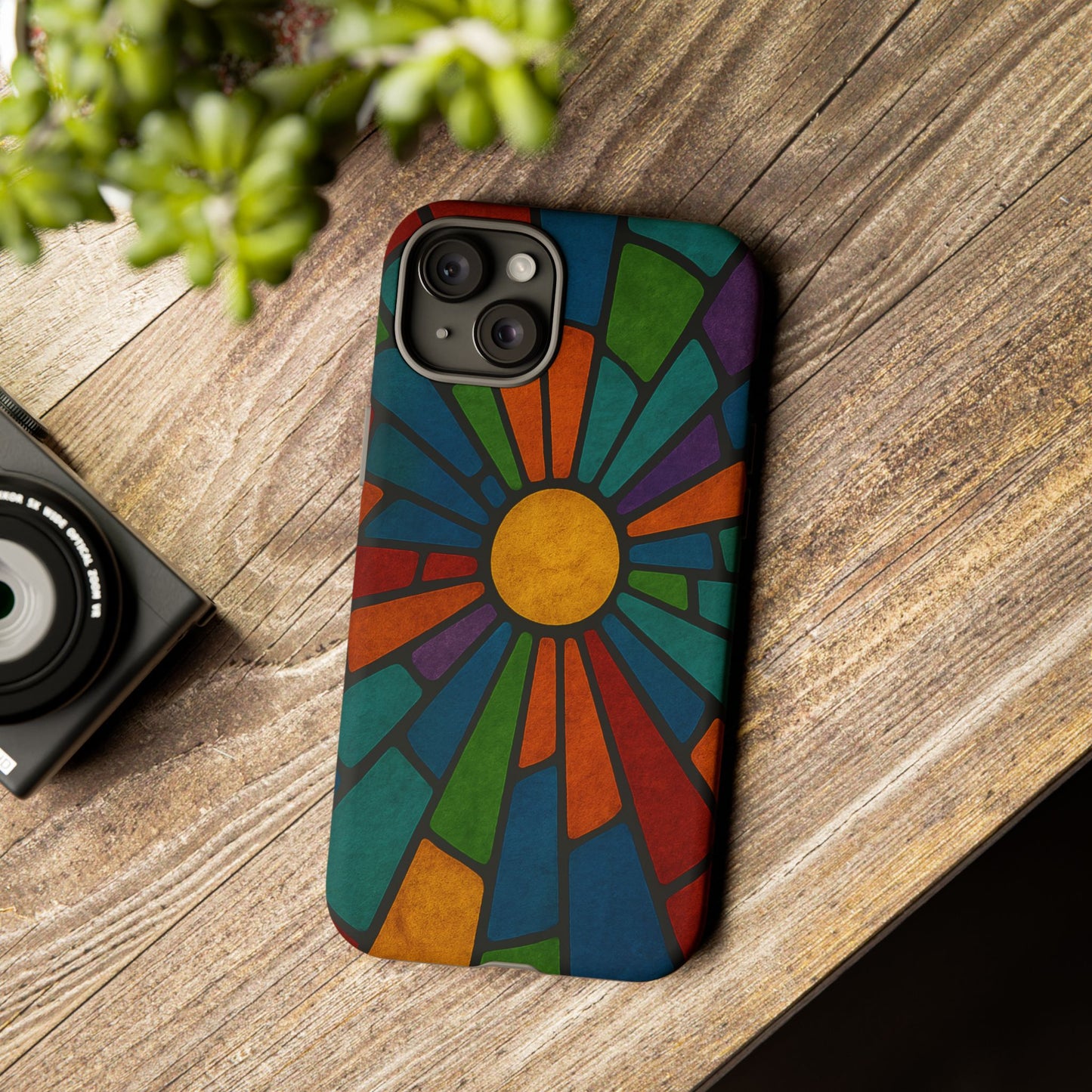 Colorful Stained Glass Phone Case, Tough Cases, Artistic Phone Cover, Vibrant Mobile Accessory, Unique Gift for Art Lovers