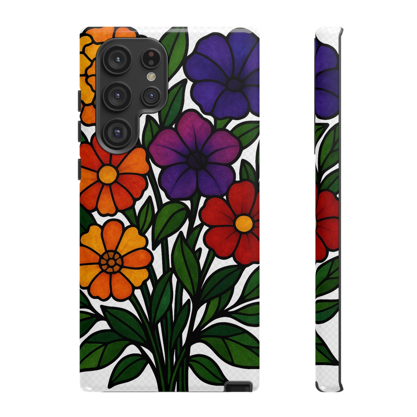 Floral Phone Case, Tough Cases with Colorful Flower Design, Gift for Flower Lovers, Summer Accessories, Trendy Phone Cover