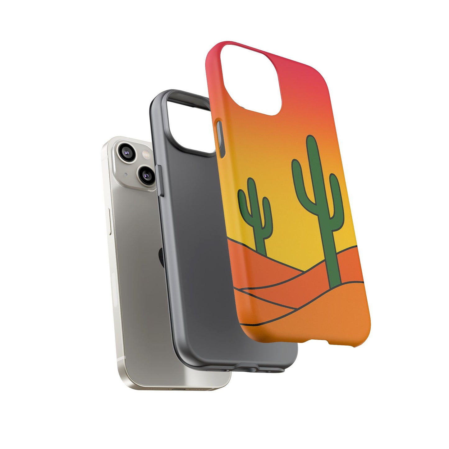 Desert Vibes Phone Case, Tough Cases, Cactus Design, Colorful Phone Cover, Summer Aesthetic, Unique Gift Idea