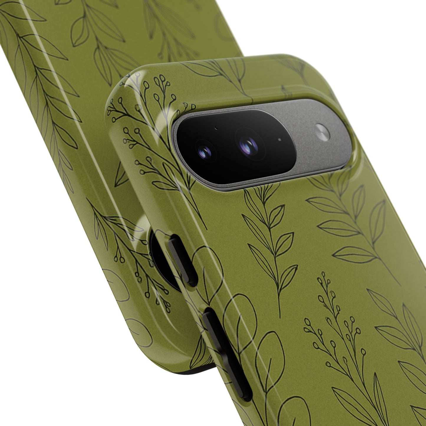 Stylish Phone Case, Botanical Design, Tough Phone Cover, Green Floral Case, Nature Inspired Gift, Eco-Friendly Accessory