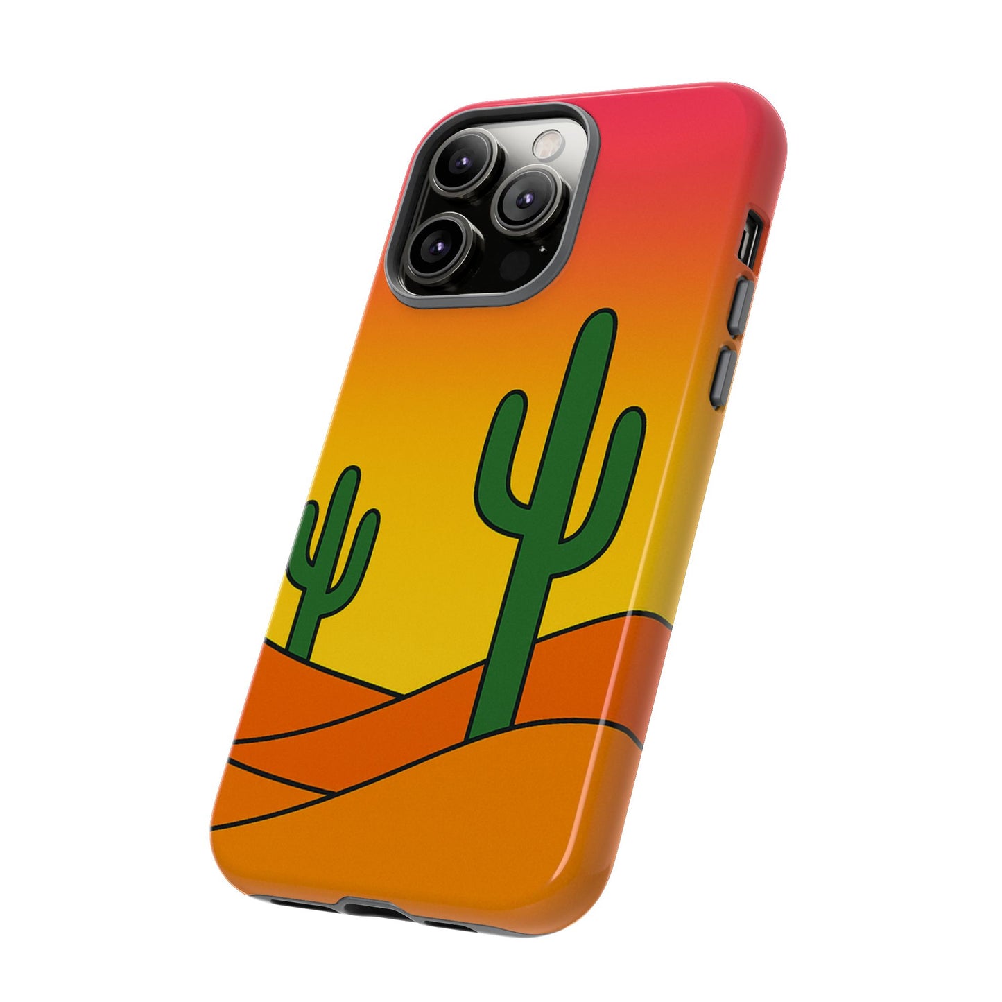Desert Vibes Phone Case, Tough Cases, Cactus Design, Colorful Phone Cover, Summer Aesthetic, Unique Gift Idea