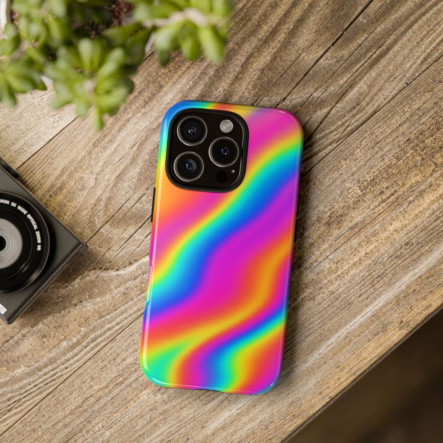 Rainbow Wavy Phone Case - Colorful Tough Cases for Stylish Protection, LGBTQ+ Pride Gift, Trendy Phone Accessory, Birthday, Holiday Present
