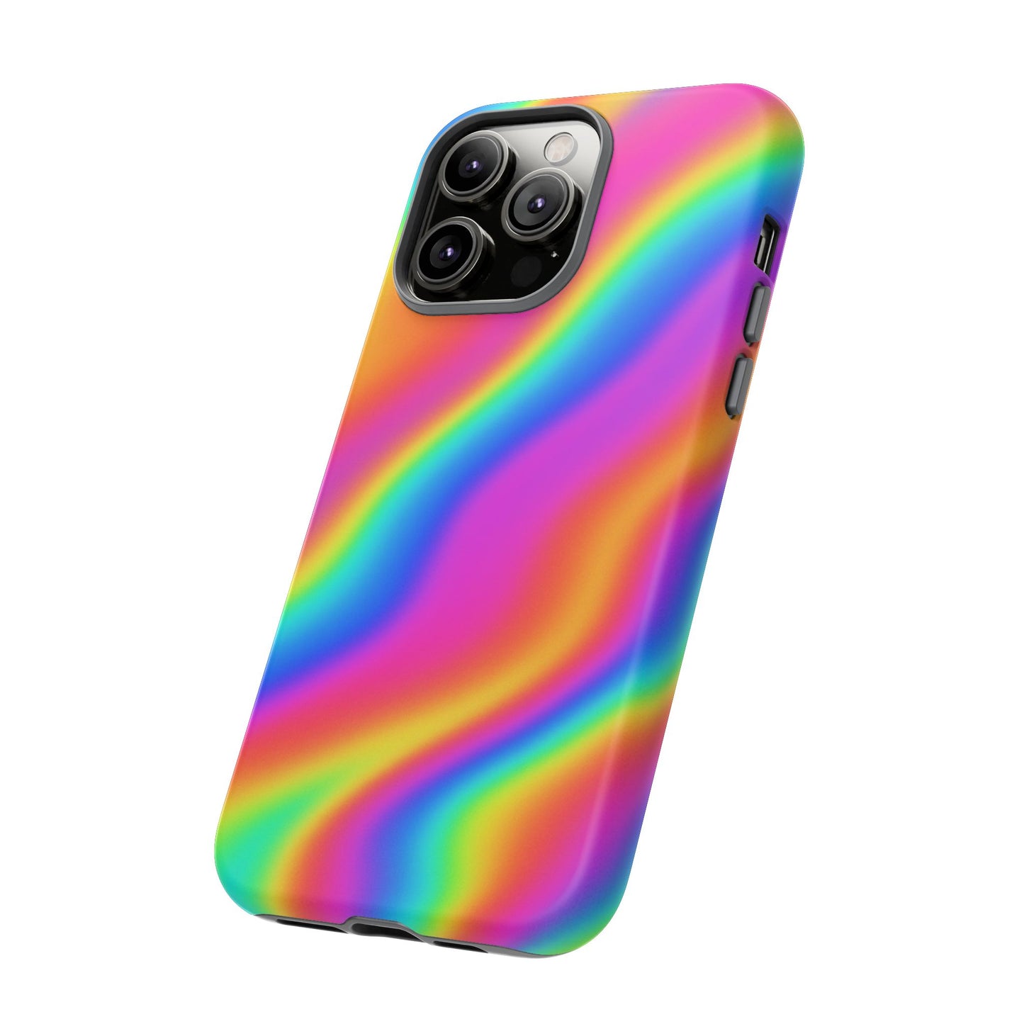 Rainbow Wavy Phone Case - Colorful Tough Cases for Stylish Protection, LGBTQ+ Pride Gift, Trendy Phone Accessory, Birthday, Holiday Present