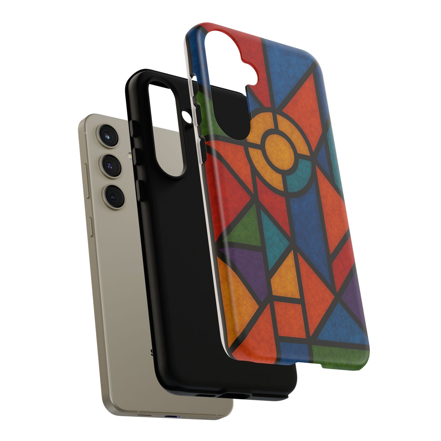 Colorful Stained Glass Phone Case, Artistic Phone Cover, Vibrant Protective Case, Unique Gift for Art Lovers, Stylish Smartphone Accessory