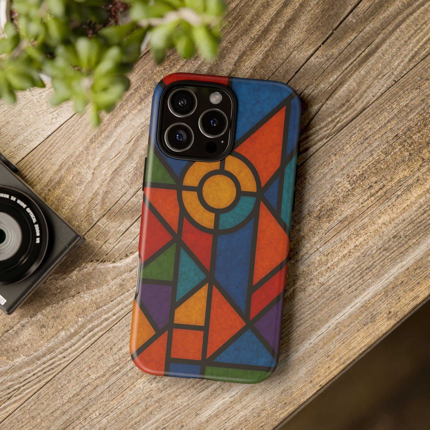 Colorful Stained Glass Phone Case, Artistic Phone Cover, Vibrant Protective Case, Unique Gift for Art Lovers, Stylish Smartphone Accessory