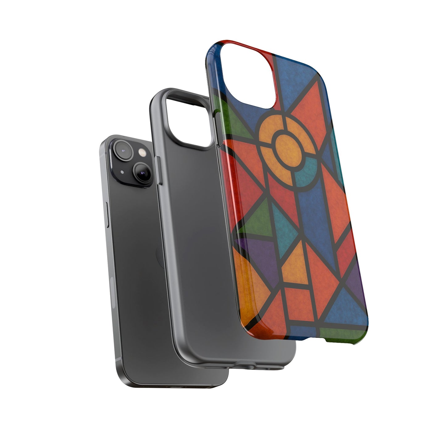 Colorful Stained Glass Phone Case, Artistic Phone Cover, Vibrant Protective Case, Unique Gift for Art Lovers, Stylish Smartphone Accessory
