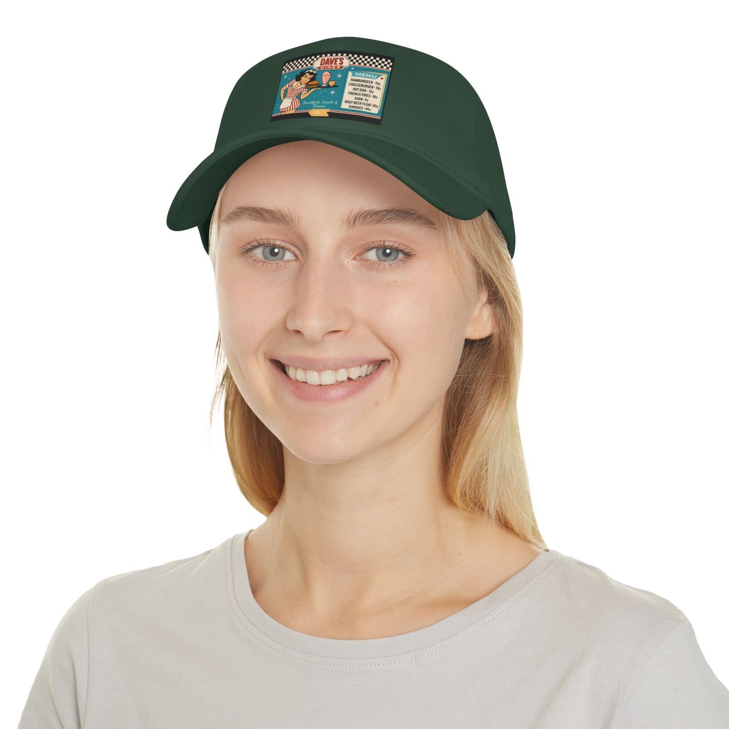 Retro Diner Low Profile Baseball Cap | Vintage Style Cap, Unisex Gift, Casual Headwear, Fun Accessory, Summer Vibes