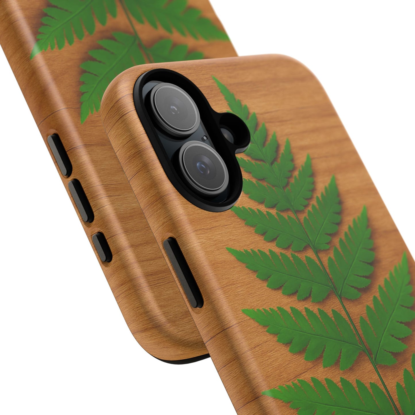 Wooden Fern Phone Case - Eco-Friendly Tough Cases for Nature Lovers, Unique Gift, Customizable Design, Nature-Themed Accessories