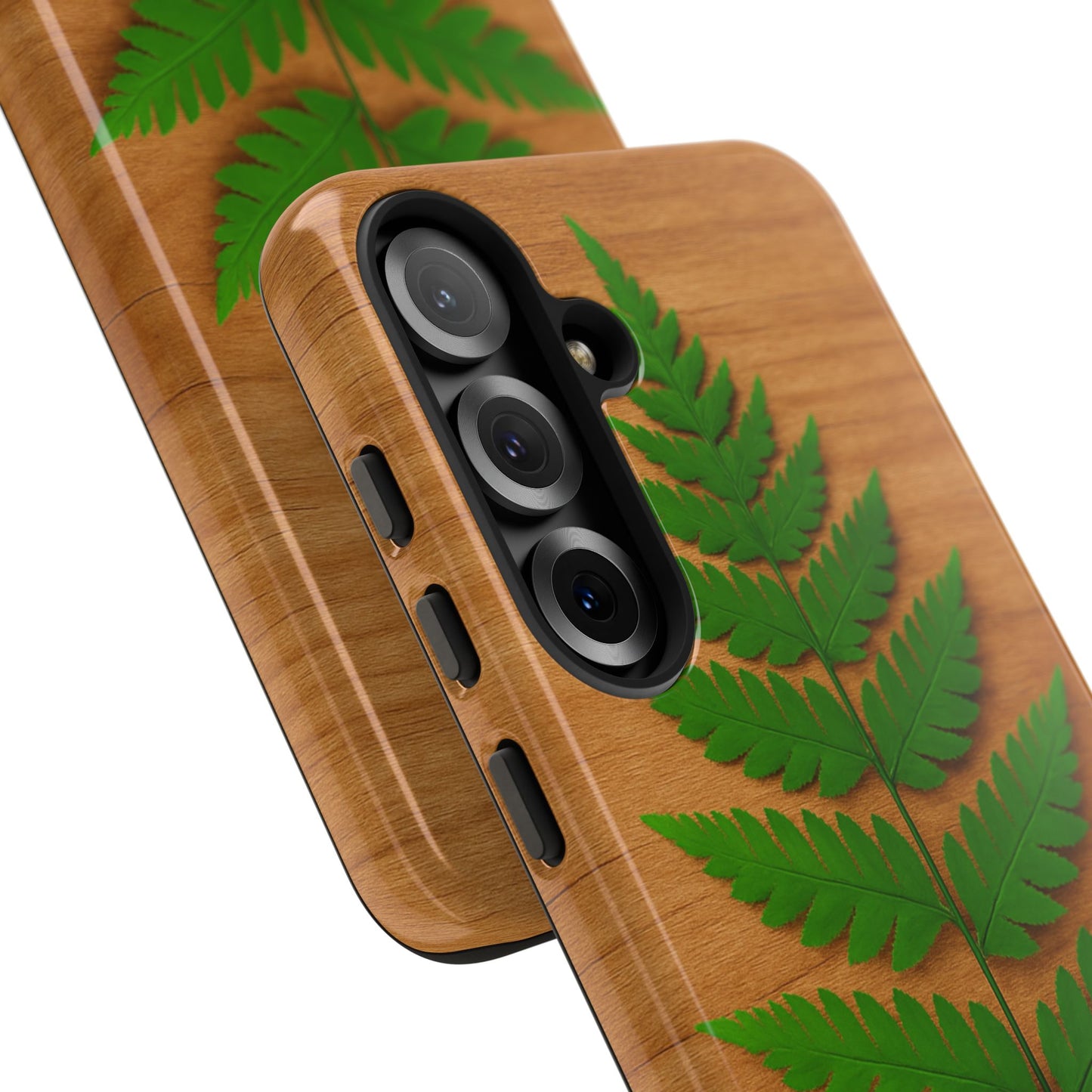 Wooden Fern Phone Case - Eco-Friendly Tough Cases for Nature Lovers, Unique Gift, Customizable Design, Nature-Themed Accessories