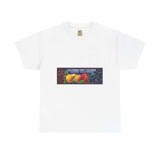 Colorful California Fruit Exchange Tee, Summer T-Shirt, Graphic Tee, Fruit Lover Gift, Casual Wear, Eco-friendly Fashion