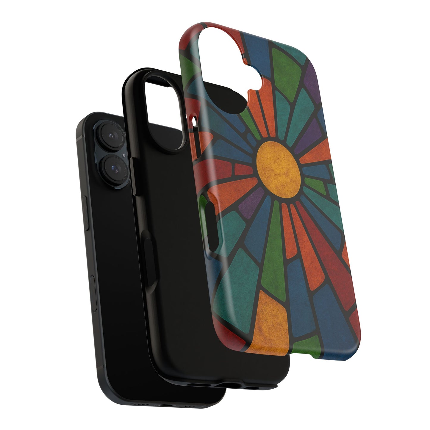 Colorful Stained Glass Phone Case, Tough Cases, Artistic Phone Cover, Vibrant Mobile Accessory, Unique Gift for Art Lovers