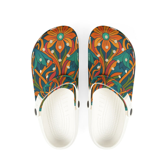 Colorful Floral EVA Foam Shoes, Summer Clogs, Garden Slip-Ons, Outdoor Footwear, Funky Comfort Shoes