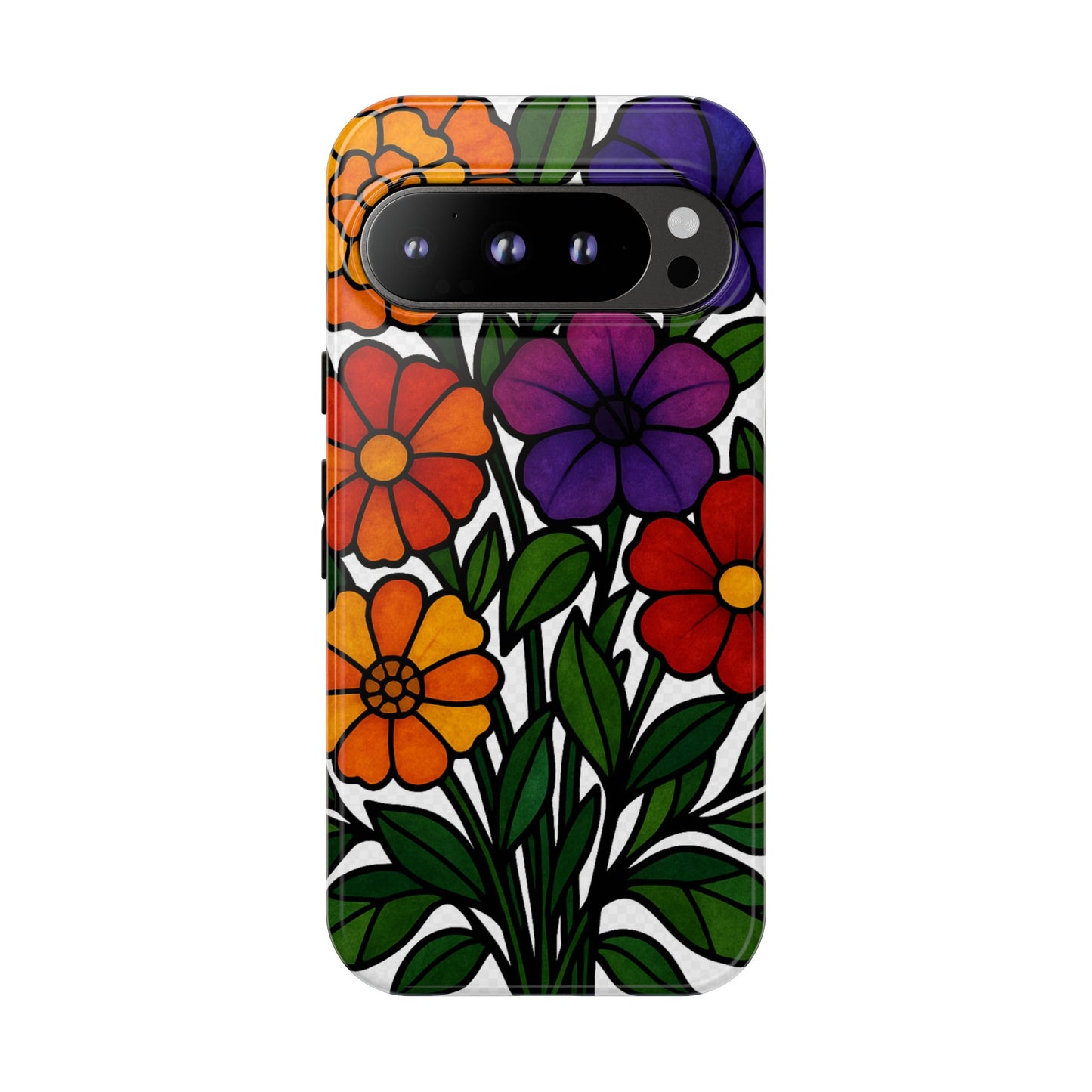 Floral Phone Case, Tough Cases with Colorful Flower Design, Gift for Flower Lovers, Summer Accessories, Trendy Phone Cover