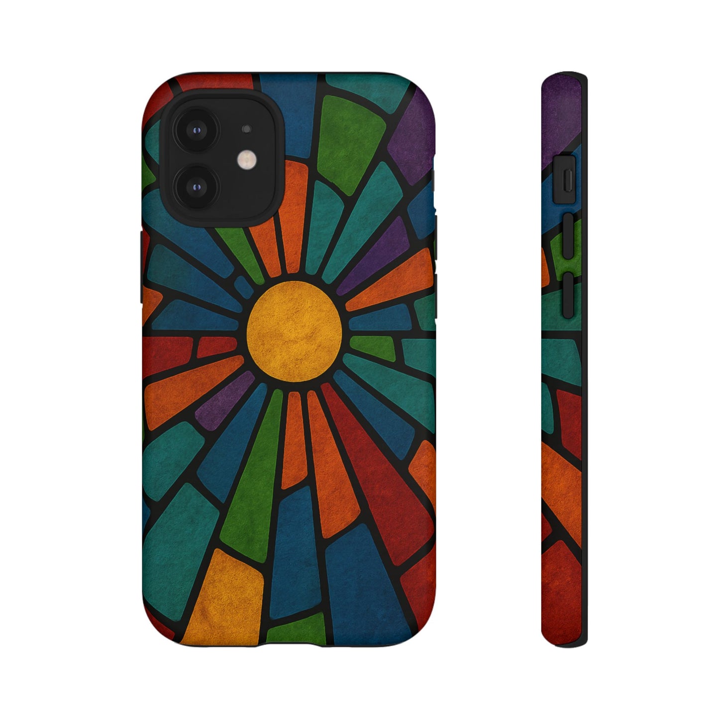 Colorful Stained Glass Phone Case, Tough Cases, Artistic Phone Cover, Vibrant Mobile Accessory, Unique Gift for Art Lovers