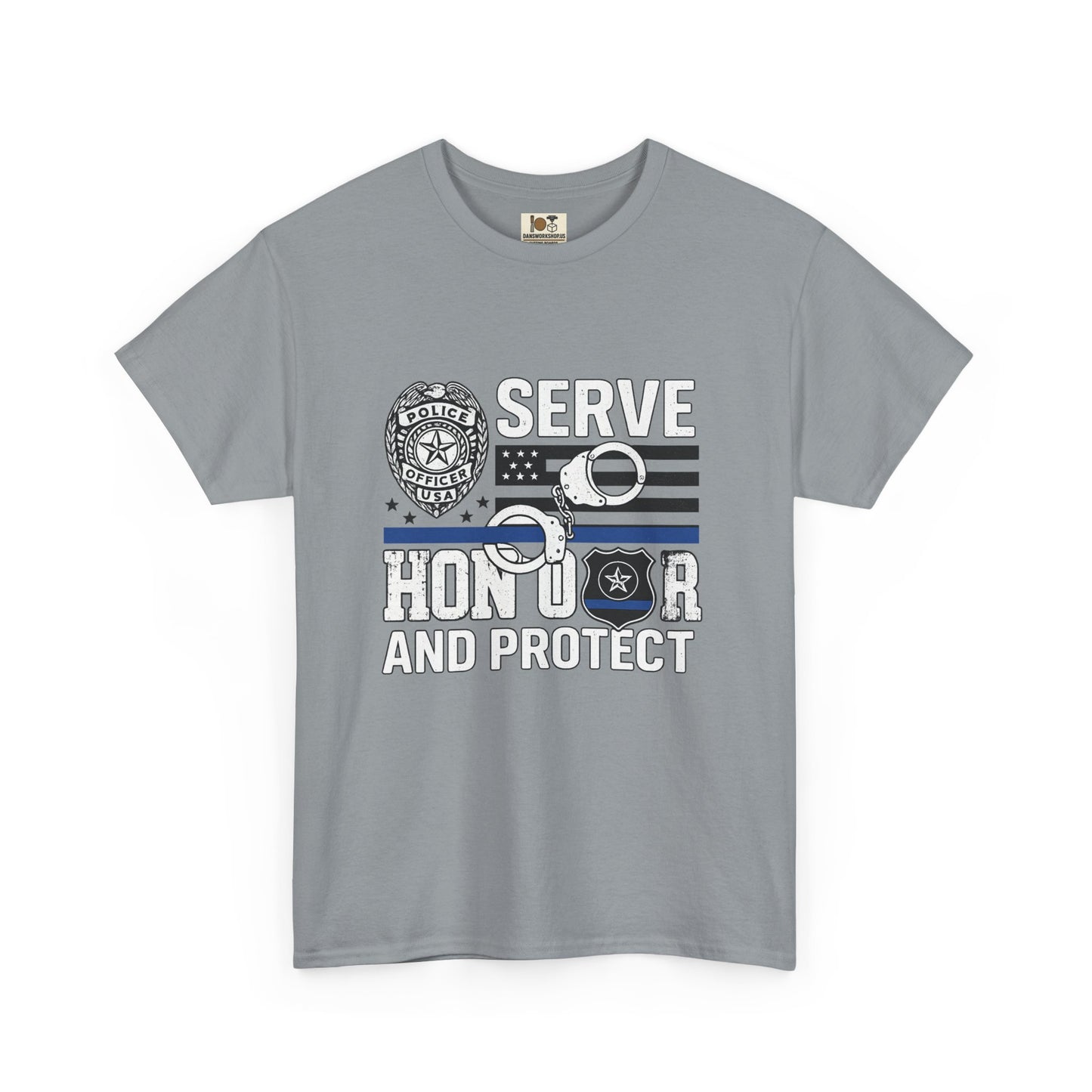 Honor and Protect Tee, Unisex Cotton T-Shirt for Police Support, Serve and Honor Shirt, Gift for Officers, Law Enforcement Apparel