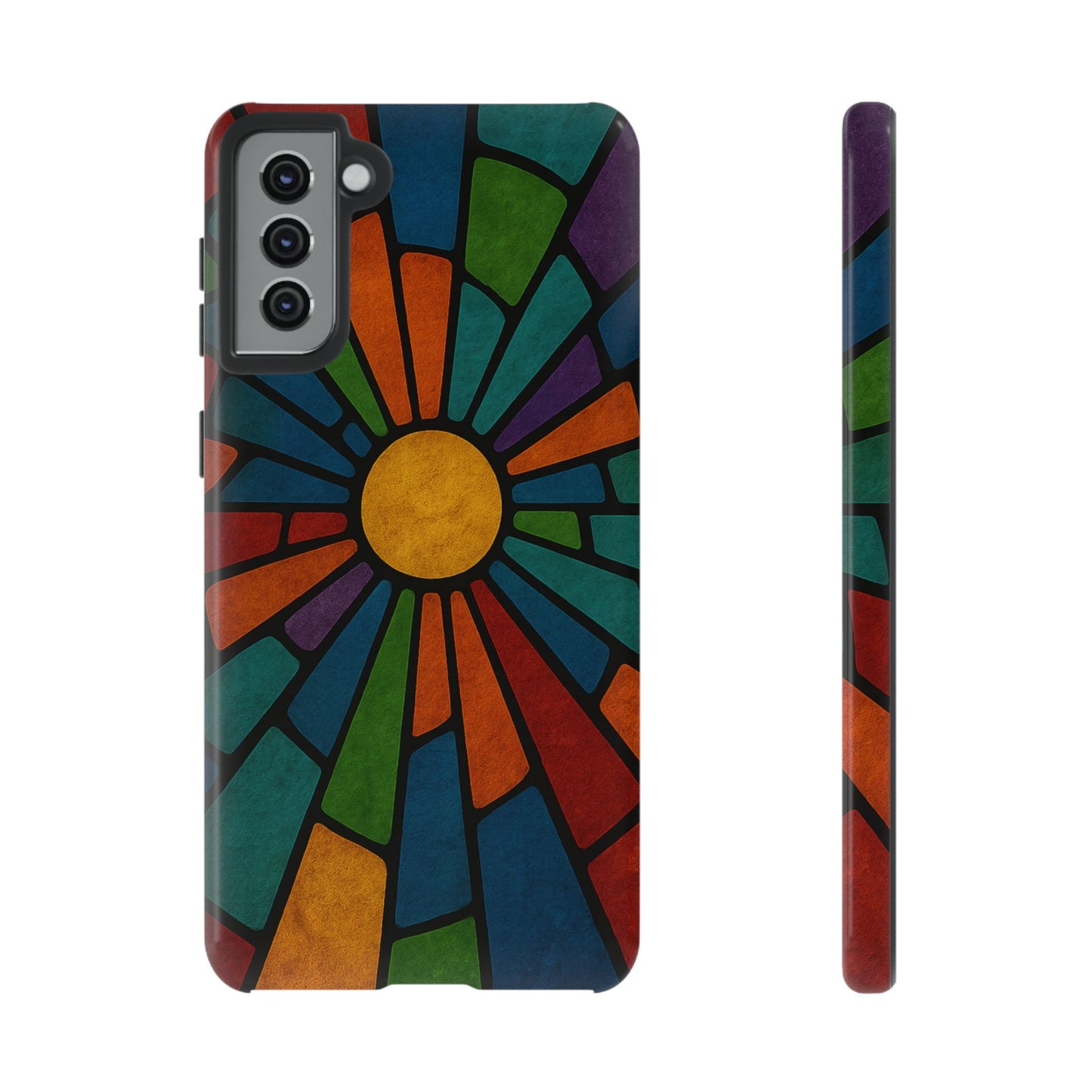 Colorful Stained Glass Phone Case, Tough Cases, Artistic Phone Cover, Vibrant Mobile Accessory, Unique Gift for Art Lovers
