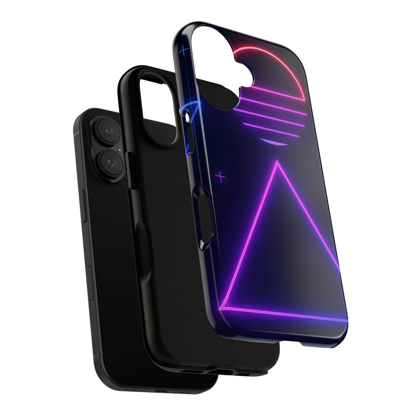 Retro Neon Phone Case, Tough Cases for iPhone, 80s Aesthetic Phone Cover, Abstract Neon Design, Gift for Tech Lovers