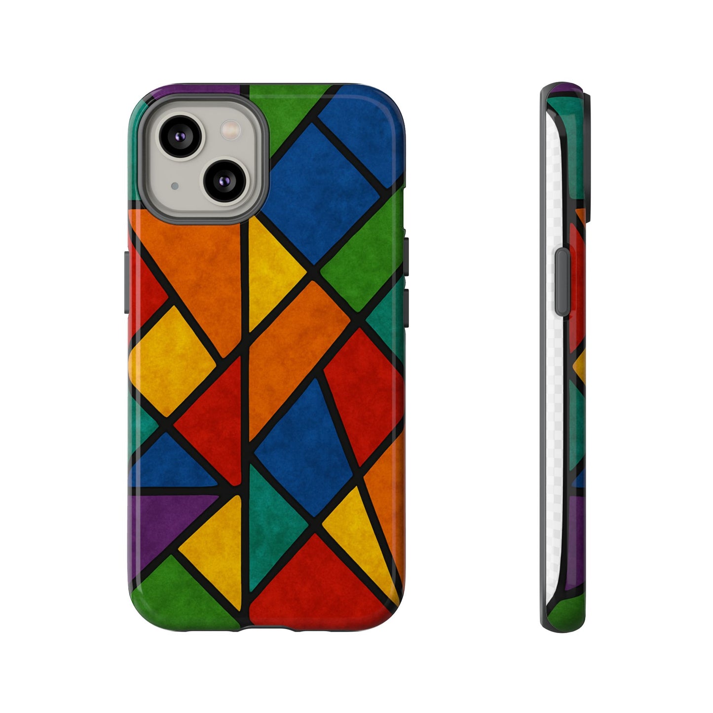 Colorful Phone Case, Stained Glass Pattern, Artistic Phone Cover, Unique Smartphone Protection, Vibrant Gift for All Occasions