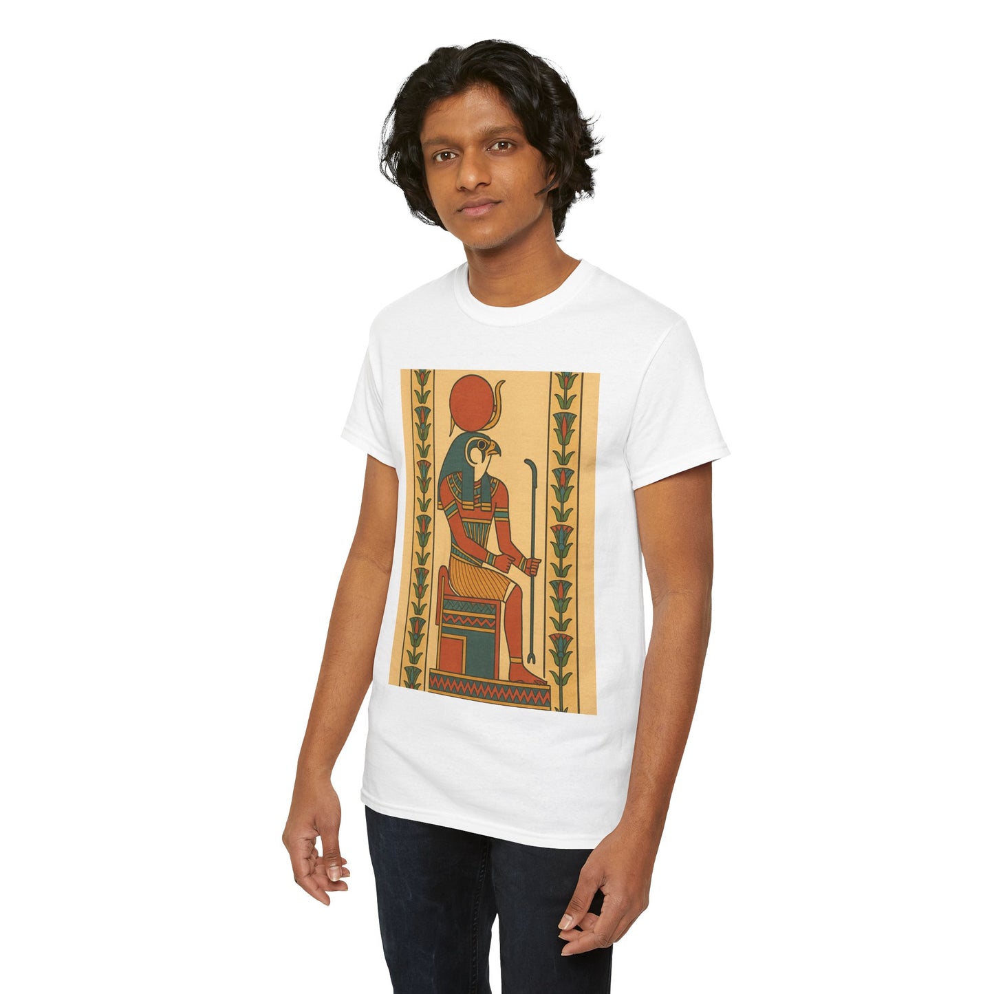Egyptian Art Unisex Heavy Cotton Tee, Vintage Graphic Shirt, Gift for Art Lovers, Creative Daily Wear, Unique Museum Style