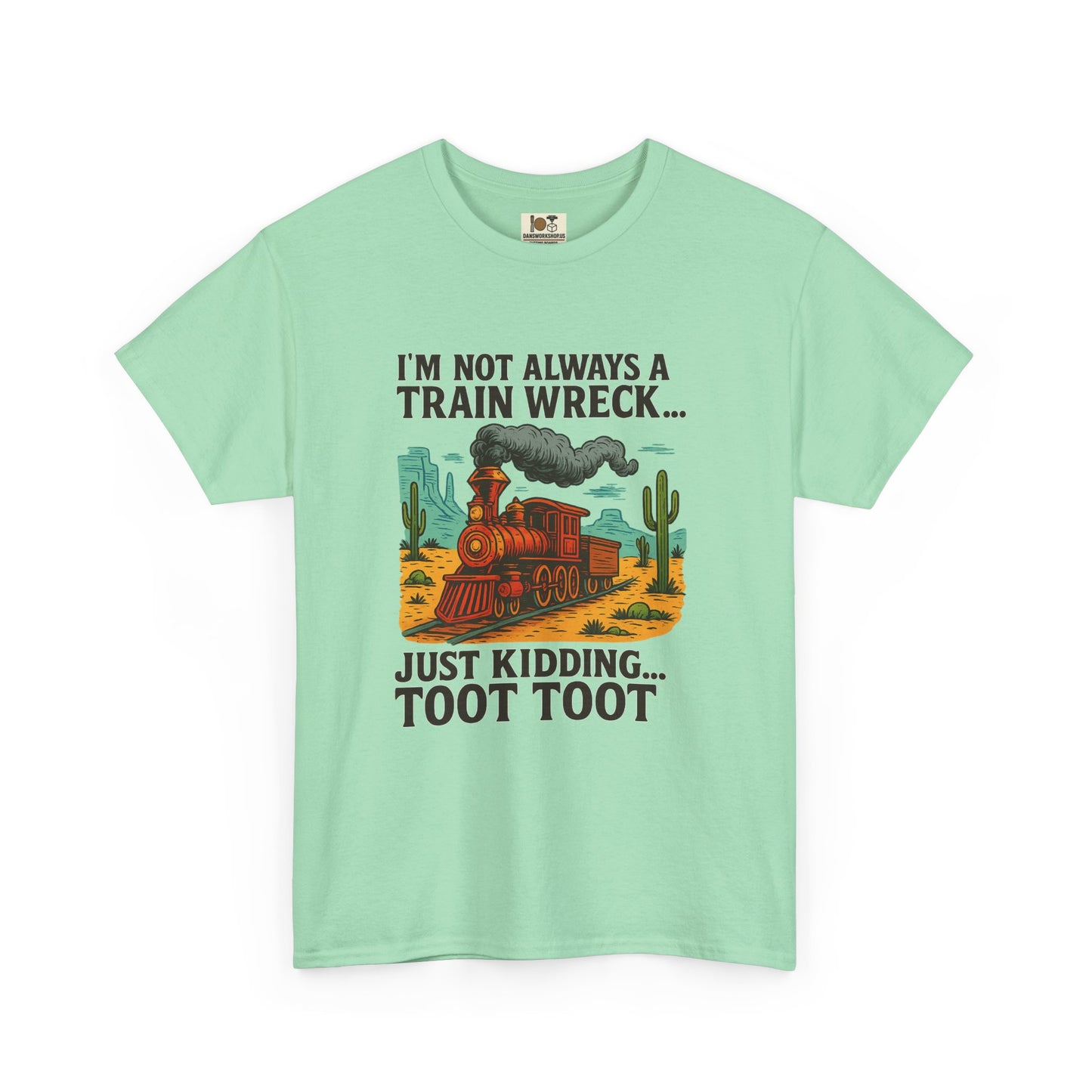 Funny Train Wreck Tee, Humorous T-Shirt, Graphic Cotton Shirt, Funny Gift for Him/Her, Casual Wear