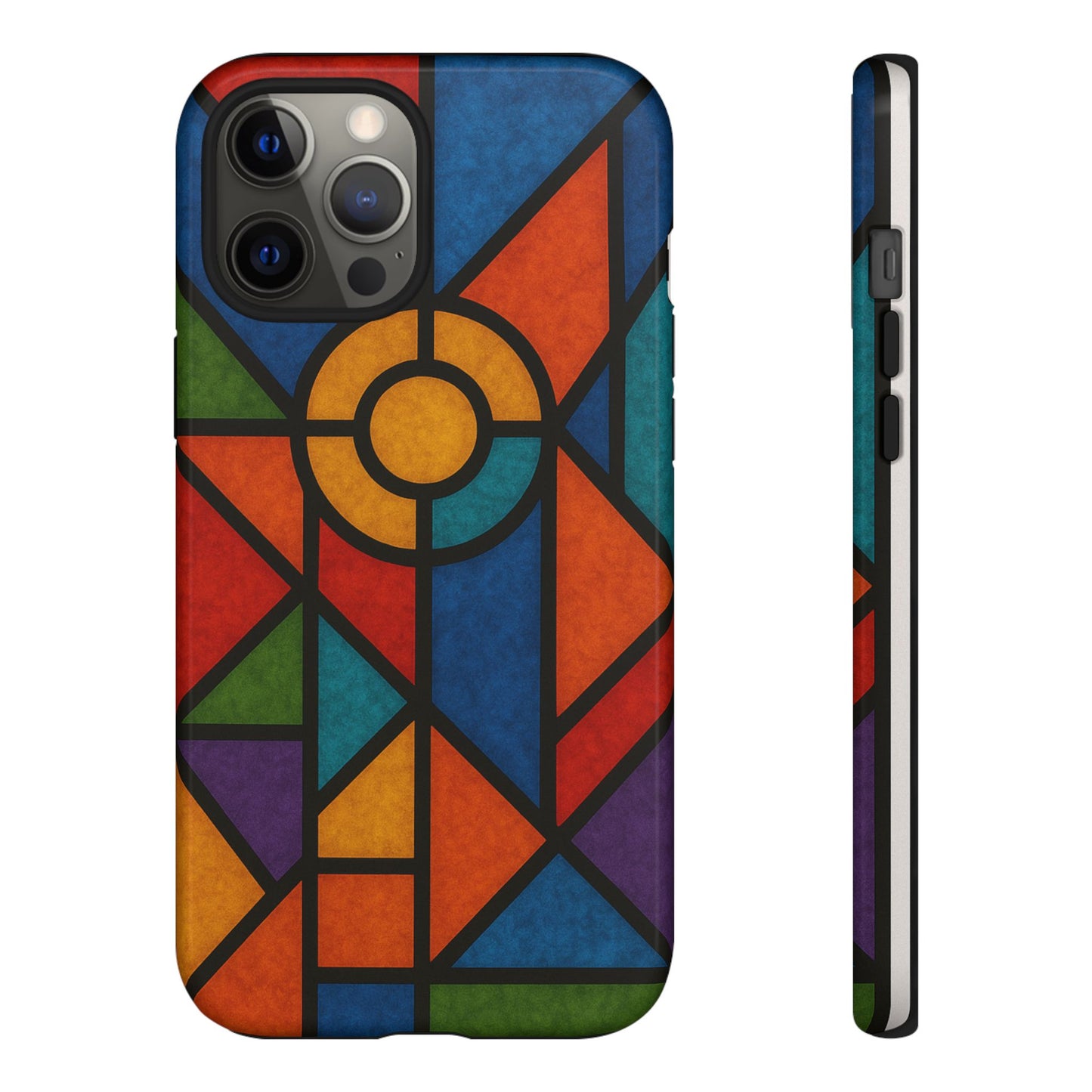 Colorful Stained Glass Phone Case, Artistic Phone Cover, Vibrant Protective Case, Unique Gift for Art Lovers, Stylish Smartphone Accessory