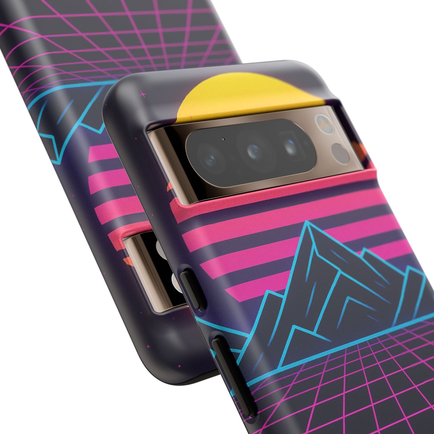Retro Sunset Phone Case, Vintage Neon Case, 80s Aesthetic Cover, Gift for Tech Lovers, Unique Phone Accessories