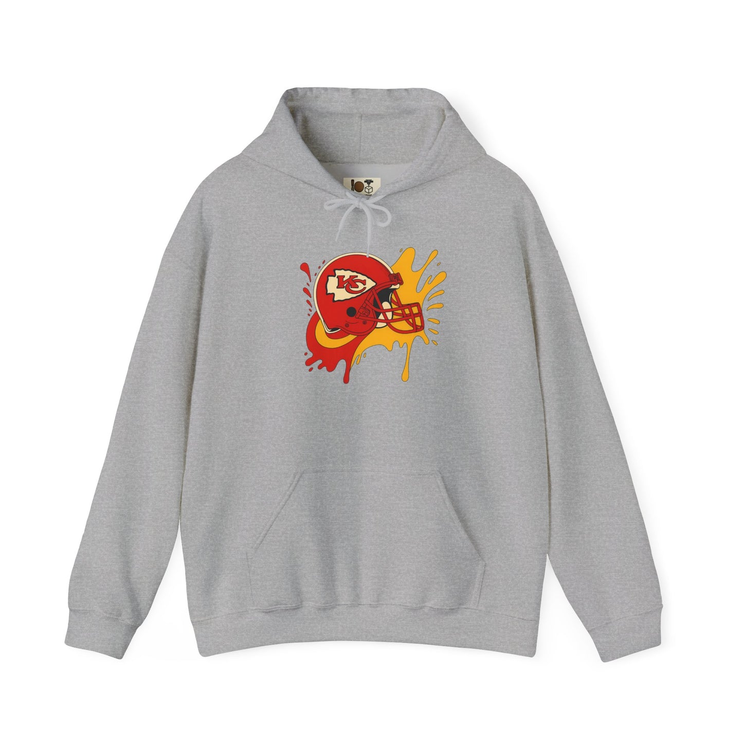 Sporty Graffiti Hoodie for Chiefs Fans, Versatile Streetwear, Perfect Gift for Game Day, Fashionable Fall Layer, Unisex Heavy Blend