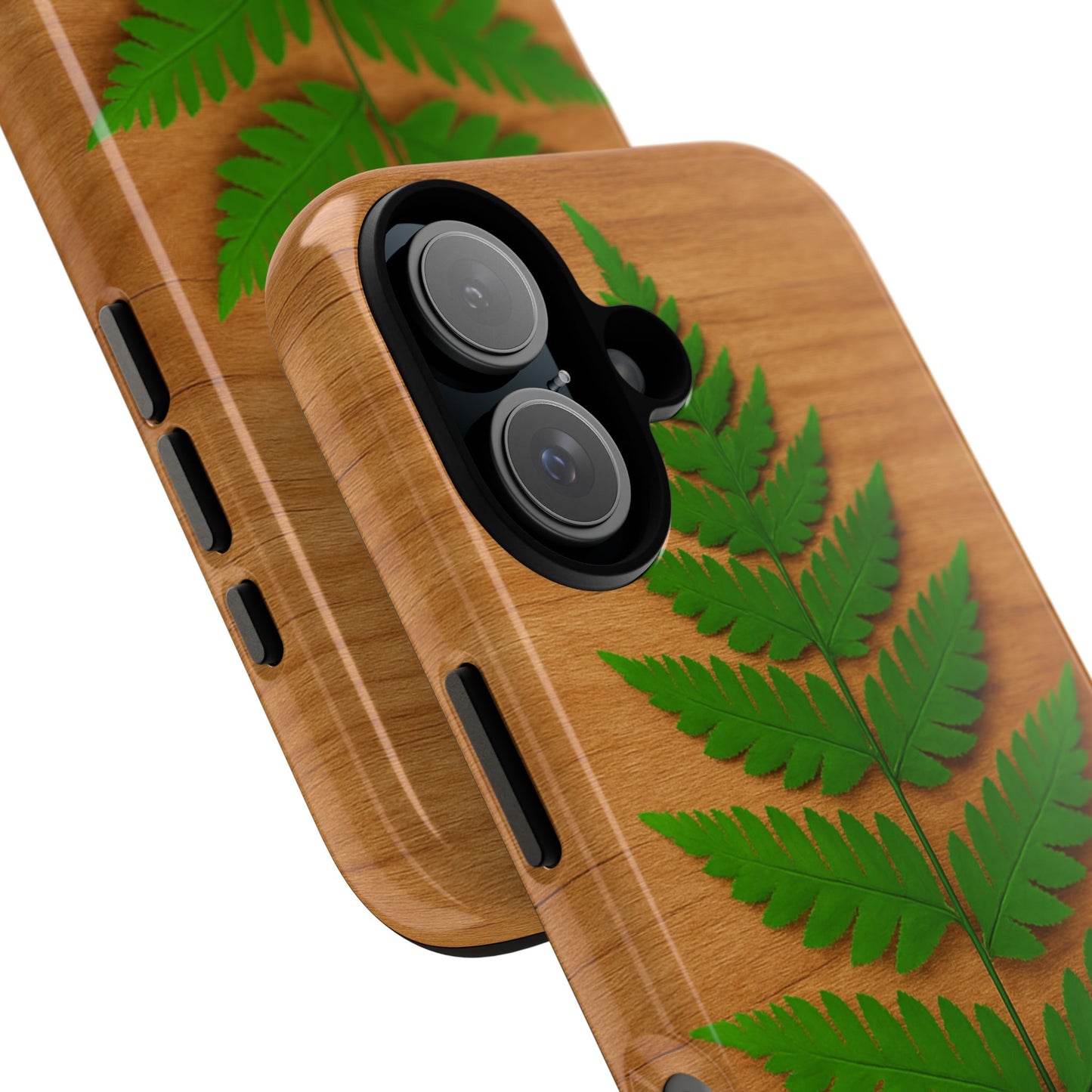 Wooden Fern Phone Case - Eco-Friendly Tough Cases for Nature Lovers, Unique Gift, Customizable Design, Nature-Themed Accessories