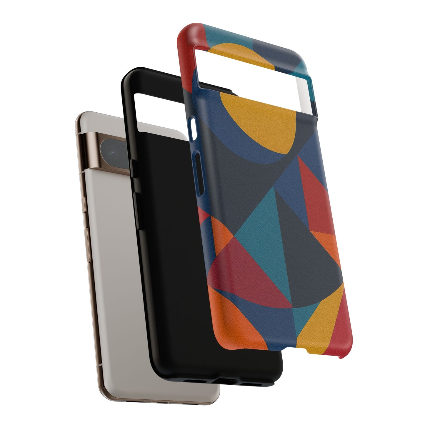 Vibrant Phone Case, Colorful Phone Cover, Geometric Design, Artistic Gift, Trendy Accessory, Vibrant Colors, Unique Design