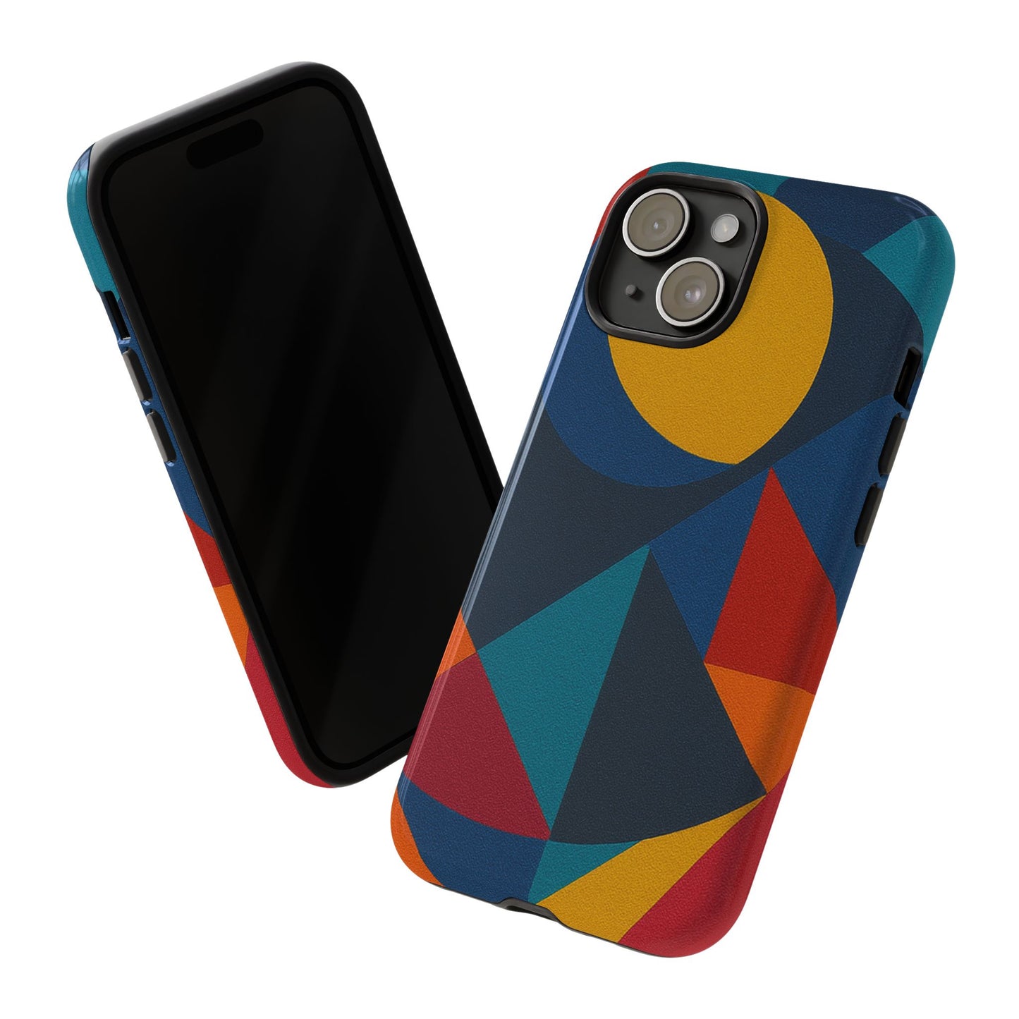 Vibrant Phone Case, Colorful Phone Cover, Geometric Design, Artistic Gift, Trendy Accessory, Vibrant Colors, Unique Design