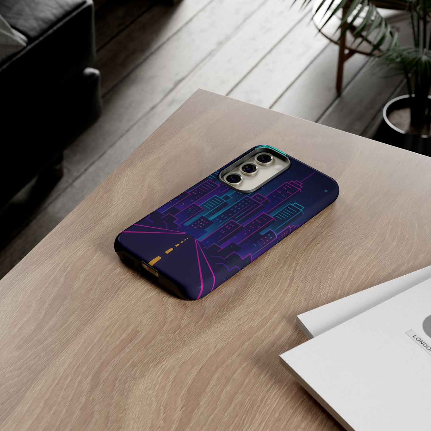 Cityscape Phone Case, Tough Cases, Urban Style, Nighttime Vibe, Phone Cover, Gift for City Lovers, Modern Design