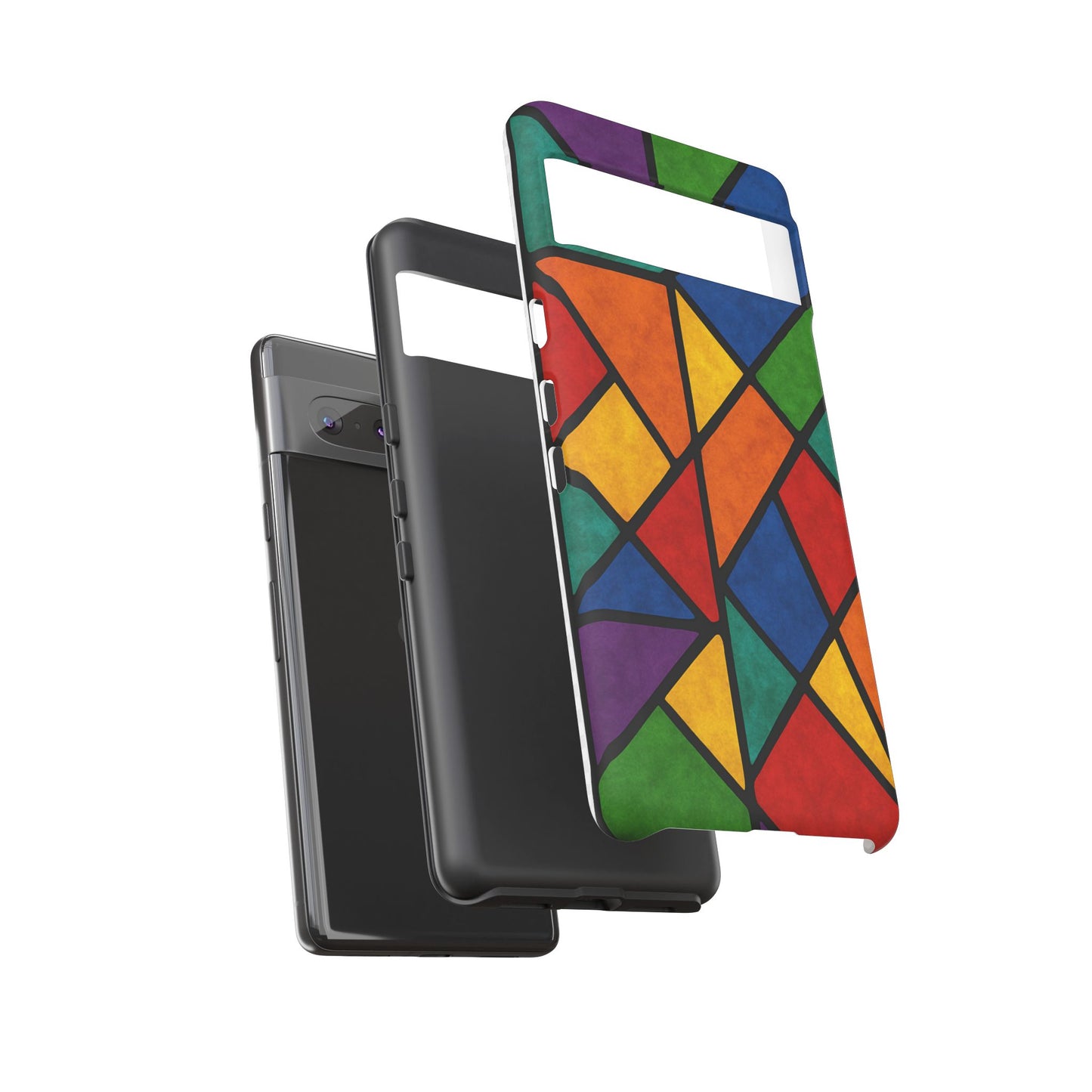 Colorful Phone Case, Stained Glass Pattern, Artistic Phone Cover, Unique Smartphone Protection, Vibrant Gift for All Occasions