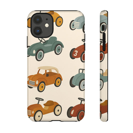 Vintage Car Phone Case, Tough Cases, Kids Gift, Car Lover Accessory, Retro Style, Phone Protection, Unique Design, pedal cars
